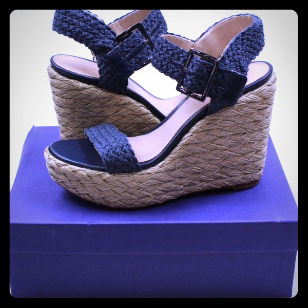 Stuart Weitzman Blue Espadrille Wedge